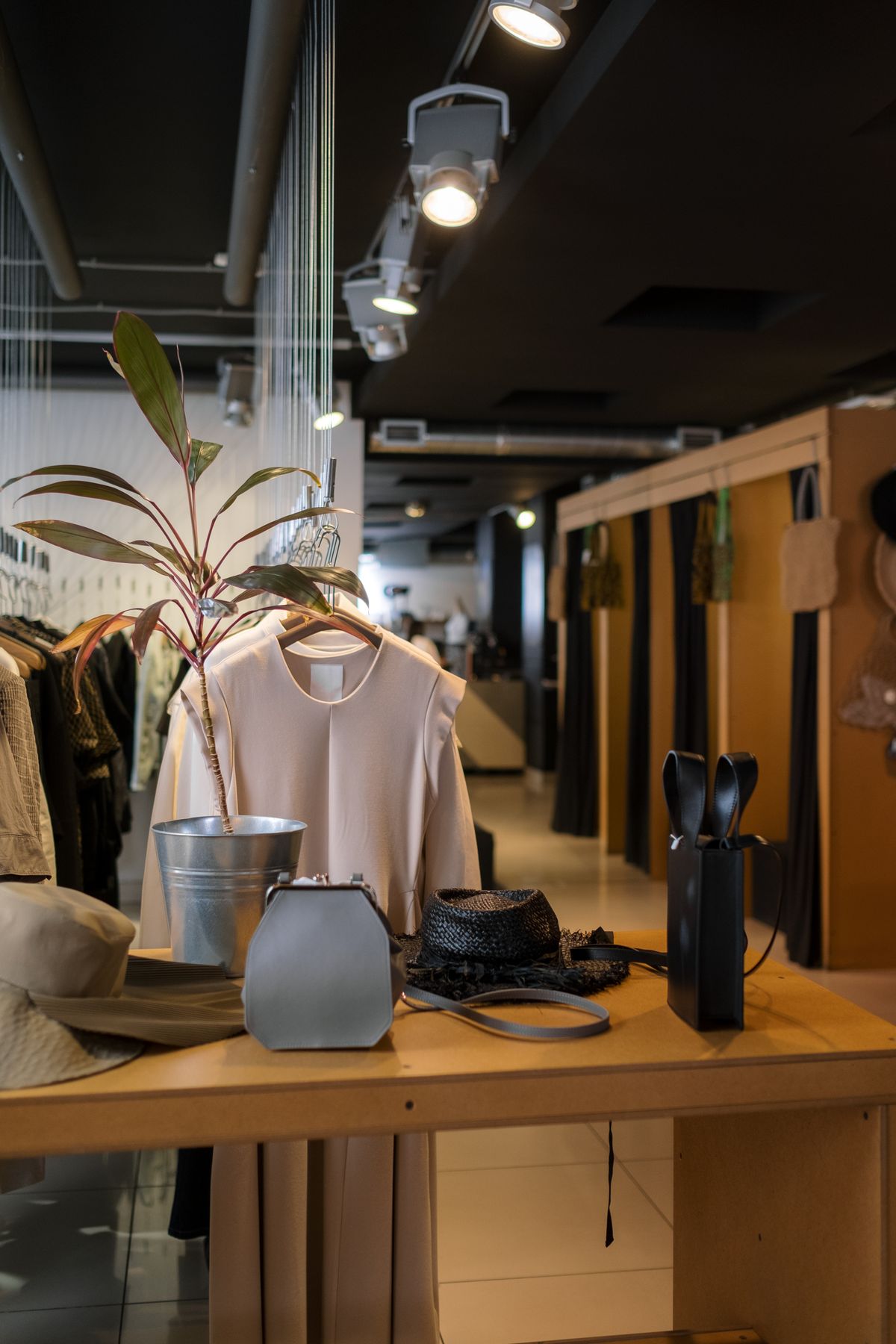 The bright interior of the shop with displays